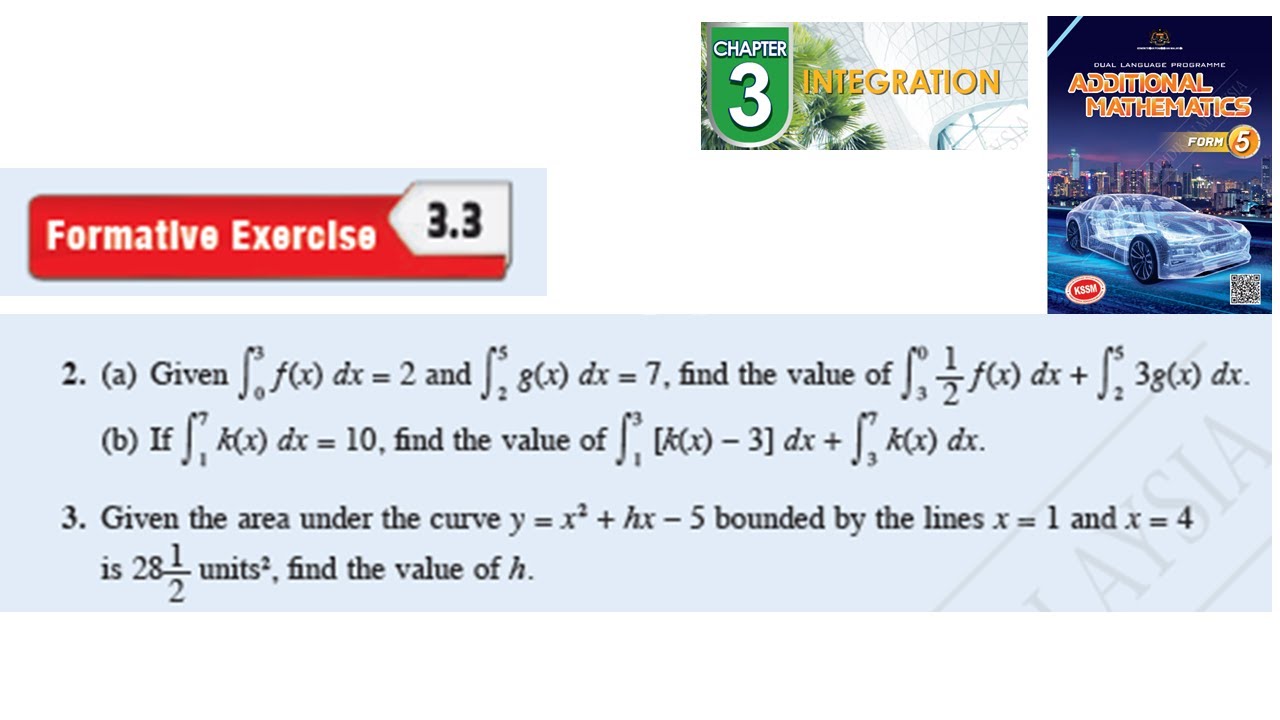 Integration formative exercise 3.3 Q2 Q3 pengamiran latihan formatif 3.3 form 5 kssm textbook