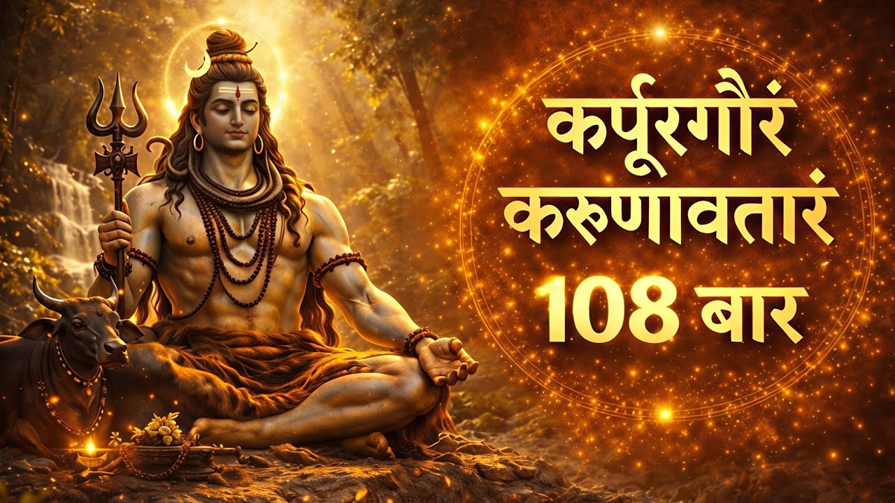 कर्पूरगौरं करुणावतारं 108 बार | Powerful Shiv Mantra | Shiv Bhajan | Morning Shiv Mantra | Mahadev