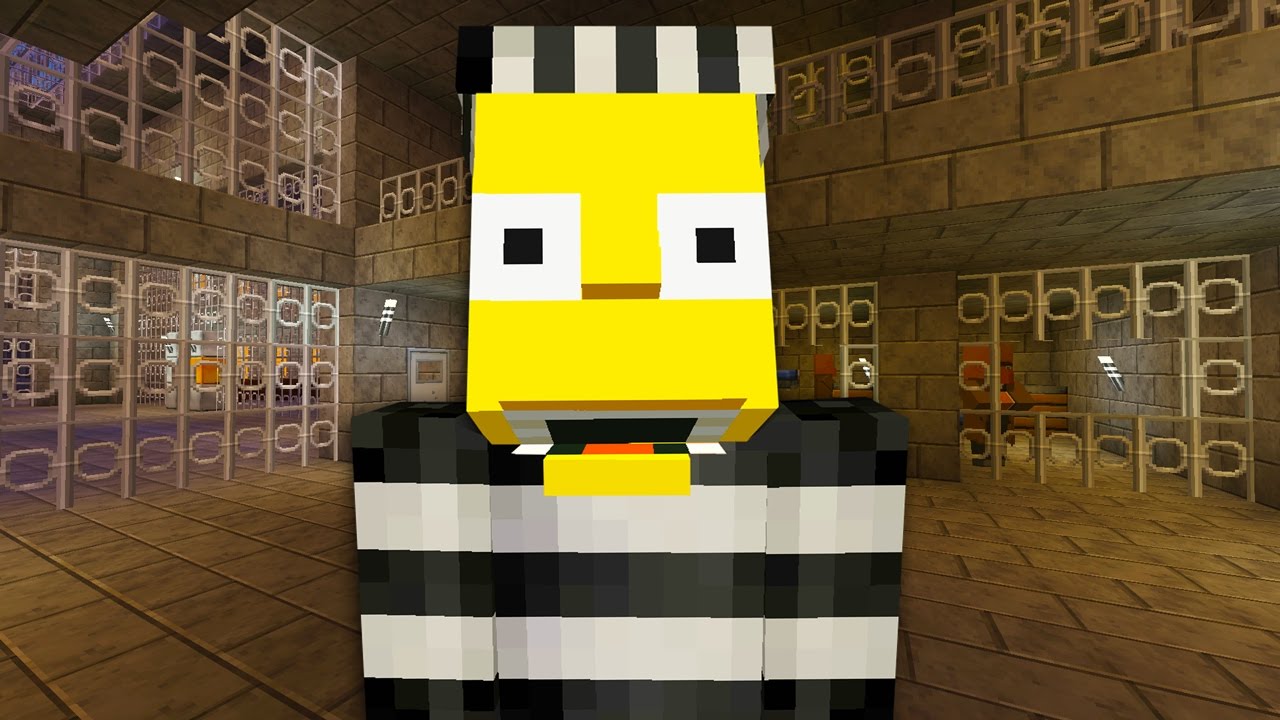 Bart Simpson Escapes From Prison  | The Simpsons |  Minecraft Xbox [49]