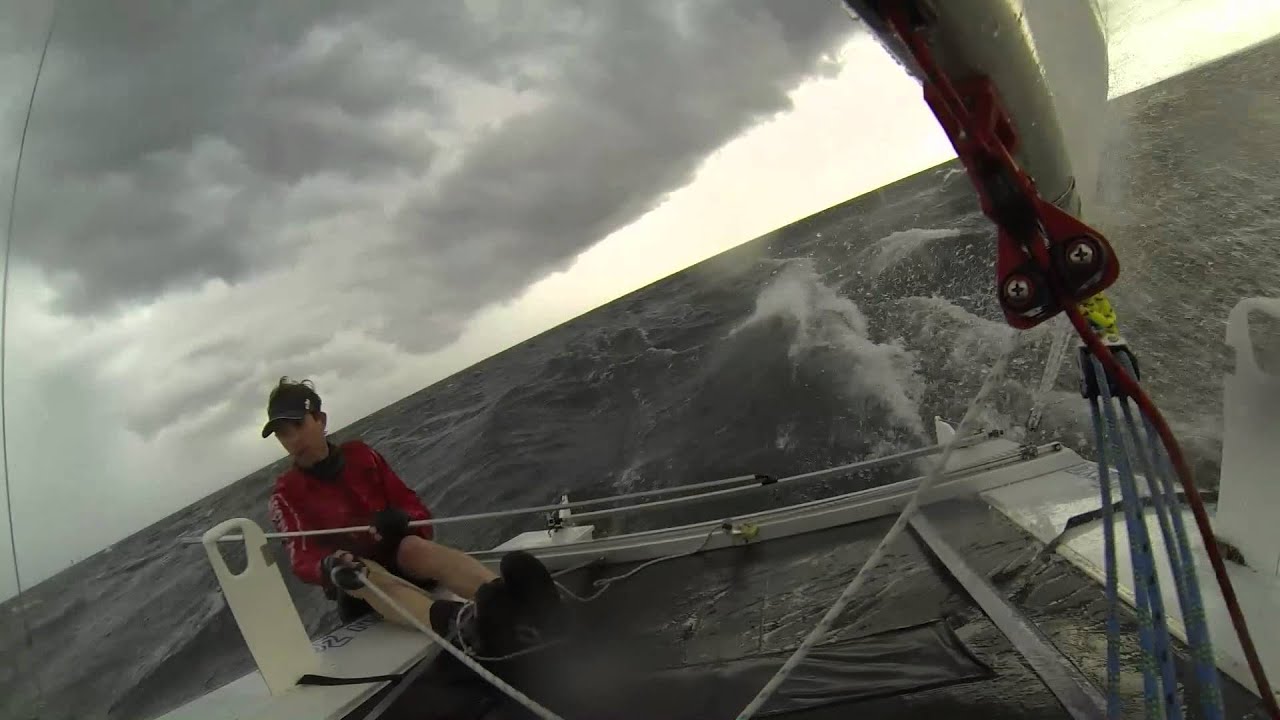 Paper Tiger catamaran racing 30-40 knots