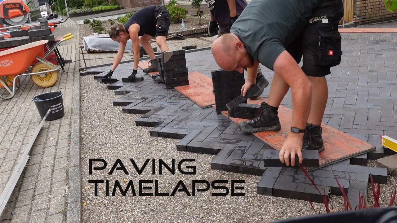 Garageneinfahrt pflastern  | mit Klinkerpflaster | Timelapse