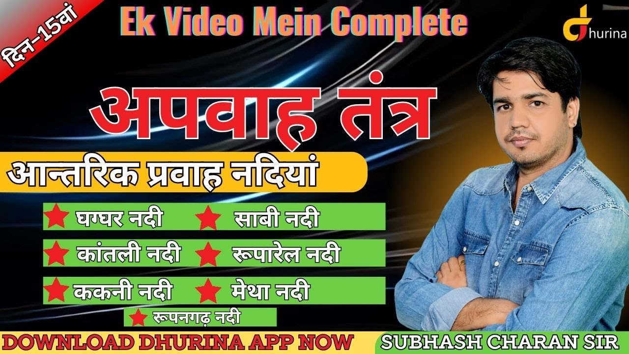 Rajasthan Geography | Drainage System | Day 15 | A Video Rivers Complete By Subhash Charan Sir