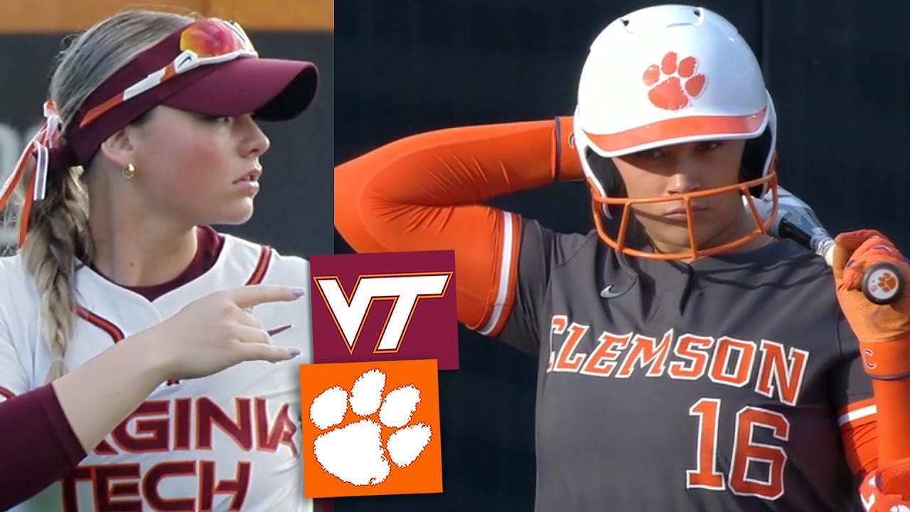 Обзор матча женской студенческой софтбольной команды Клемсон против №12 Вирджиния Тек (полная вер...