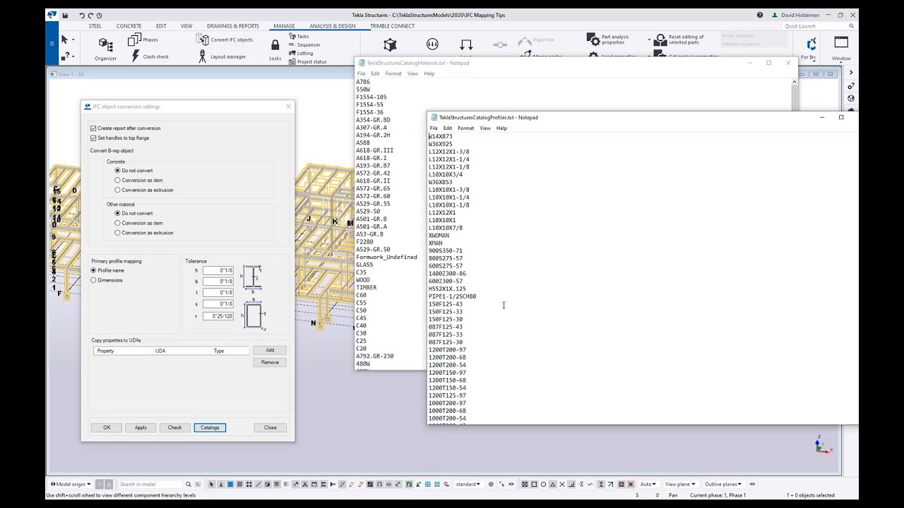 Mapping IFC File Properties in Tekla Structures