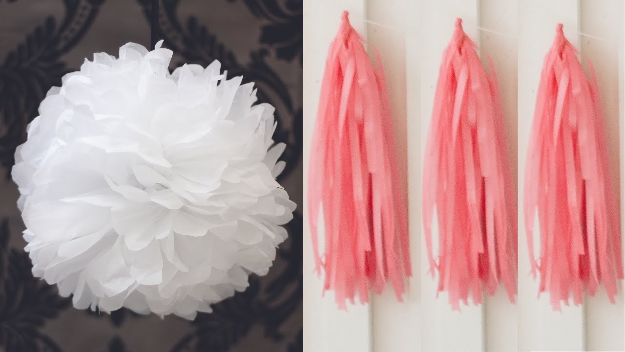 How to make tissue Pom pom Flowers | How to assemble Tissue paper tassel| Party Decor