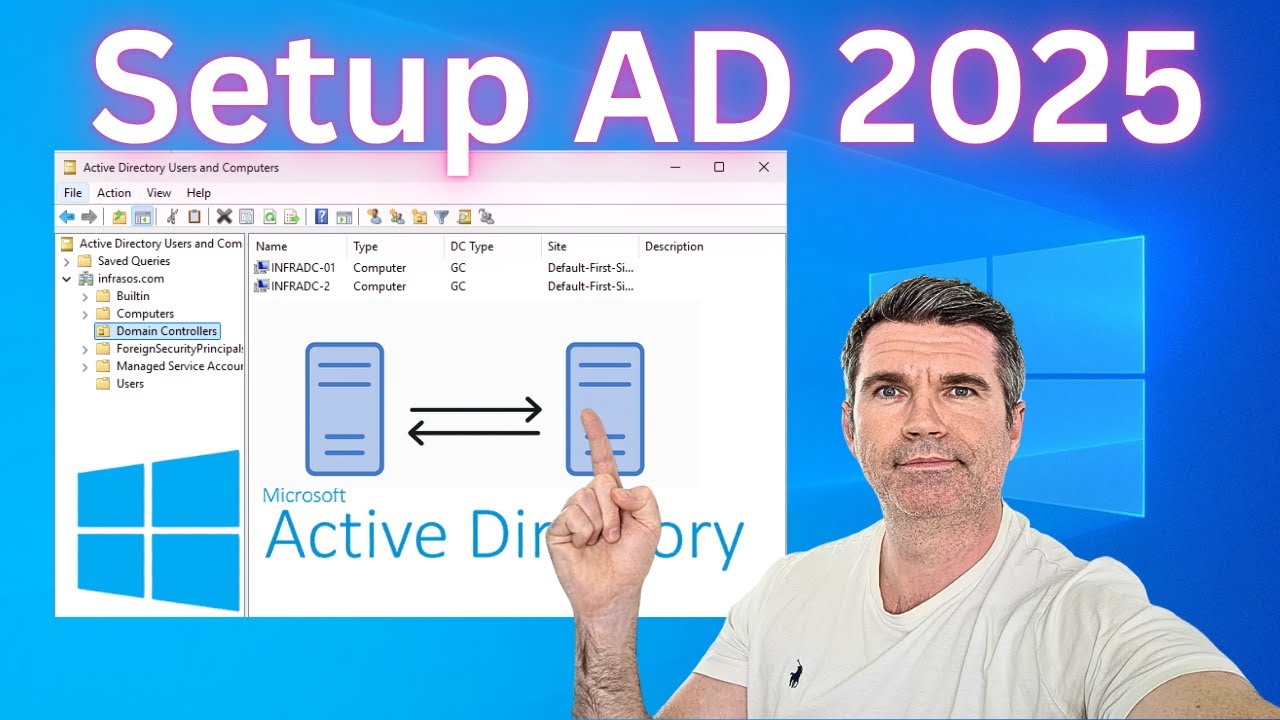 How to Create Active Directory Domain on Windows Server 2025 (2x Domain Controllers) Step by Step