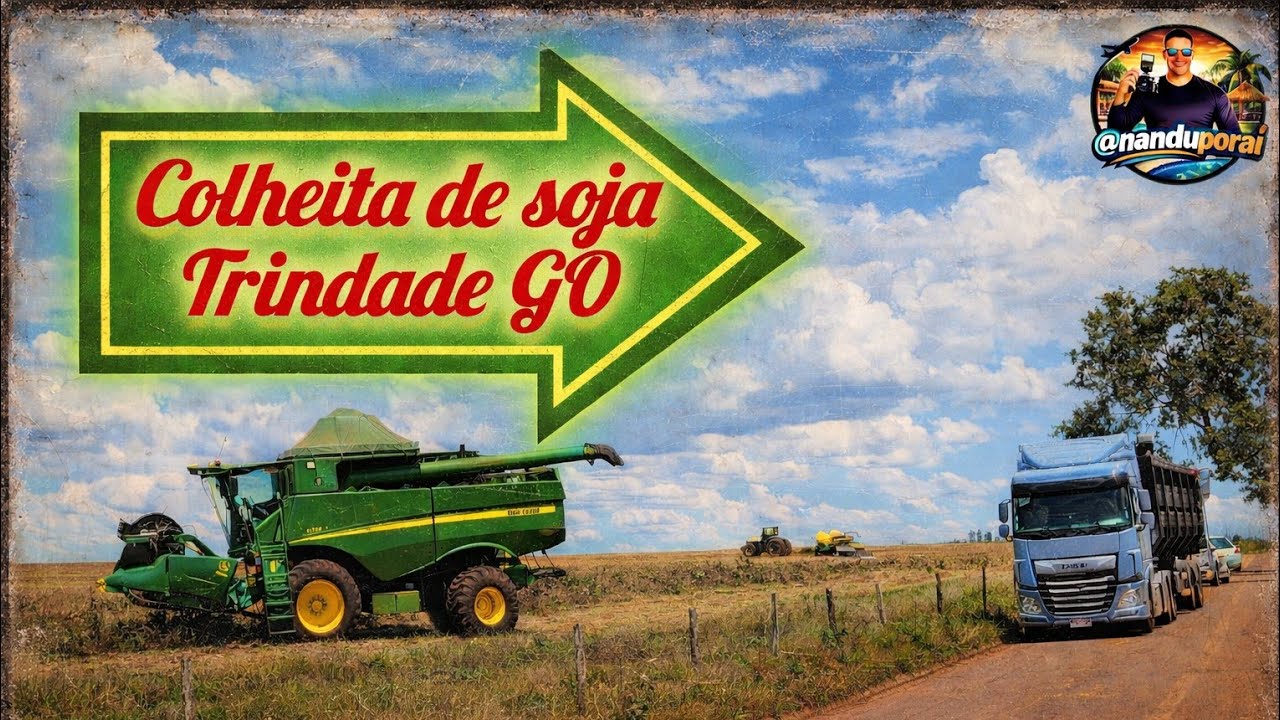 Colheita de soja Trindade Goiás - Carnaval de Trabalho com muita fé 