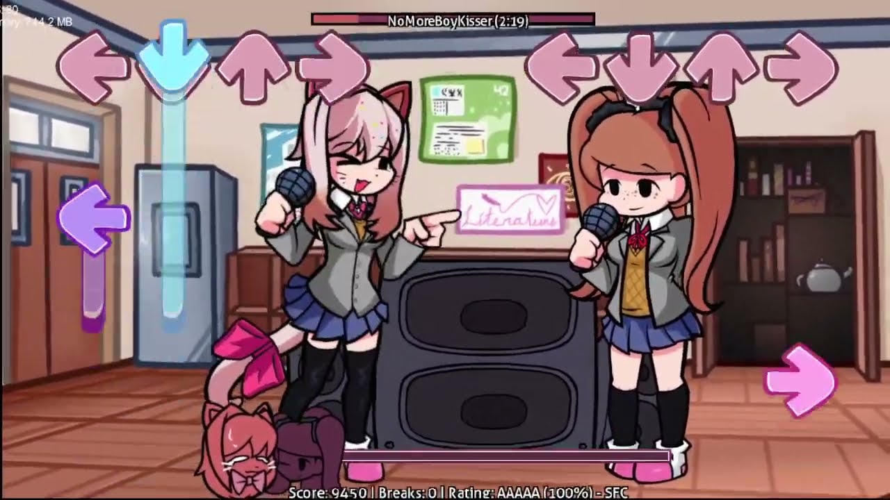 FNF เพลง NoMoreBoyKisser Coco vs Andromeda (How did the cat get here?)