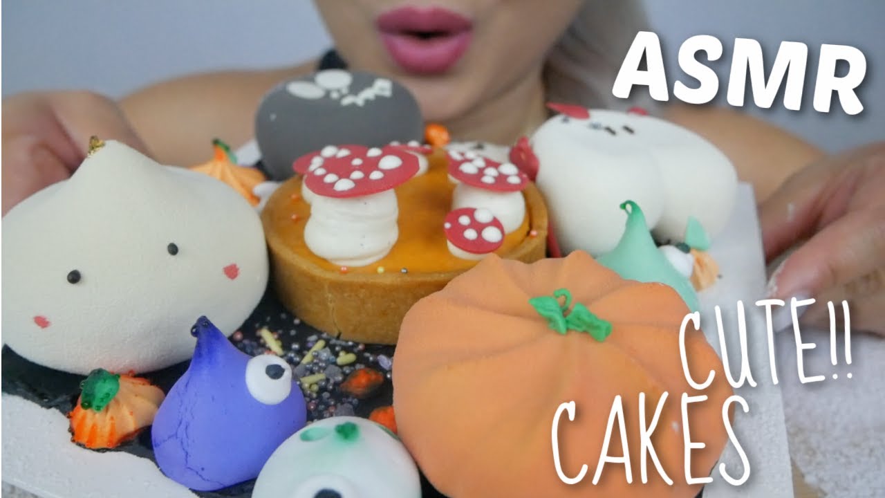 Assorted Mini Mousse Cakes *Halloween Special Edition Relaxing Soft Eating Sounds | N.E ASMR