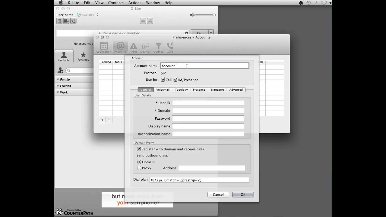 VoIP4Cloud - How To Set up X-Lite Softphone