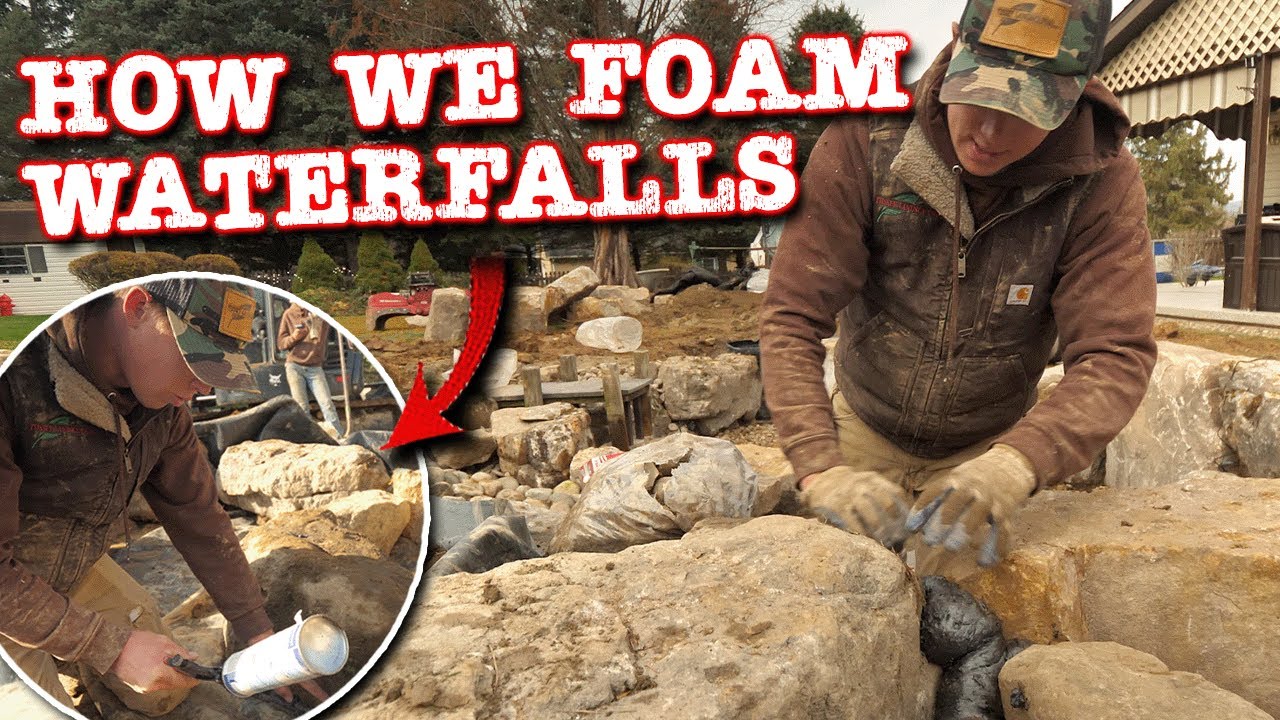 How We Foam Waterfalls to Prevent Leaks | Koi Pond Build | Part 3