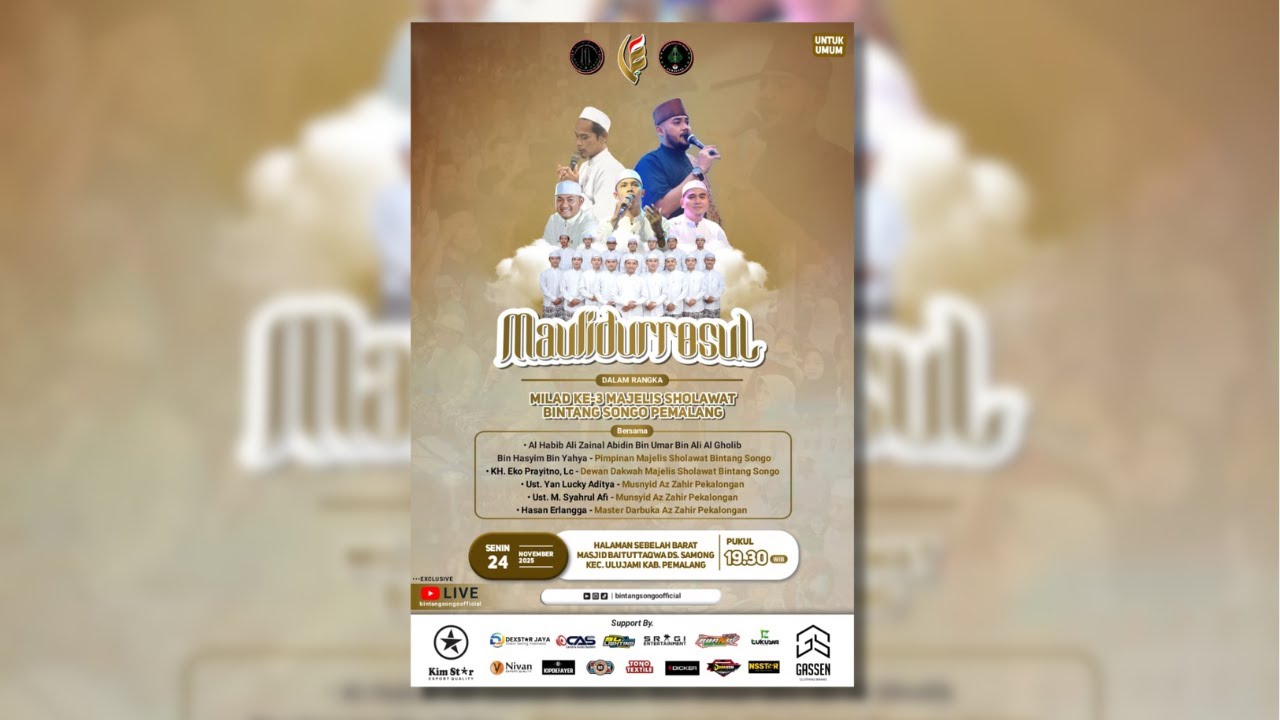 🔴LIVE MAULIDURROSUL DALAM RANGKA HARLAH MAJLIS BINTANG SONGO PEMALANG KE 3 TAHUN