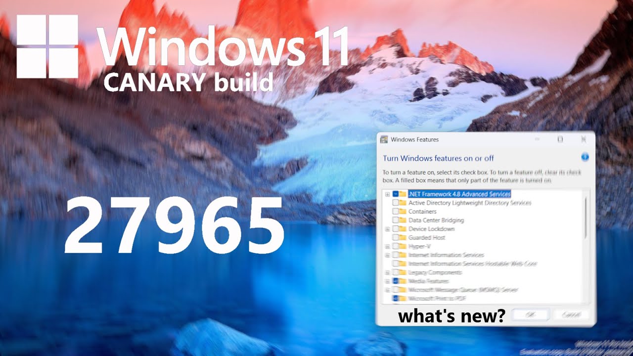 Windows 11 Canary Build 27965, in 87 seconds