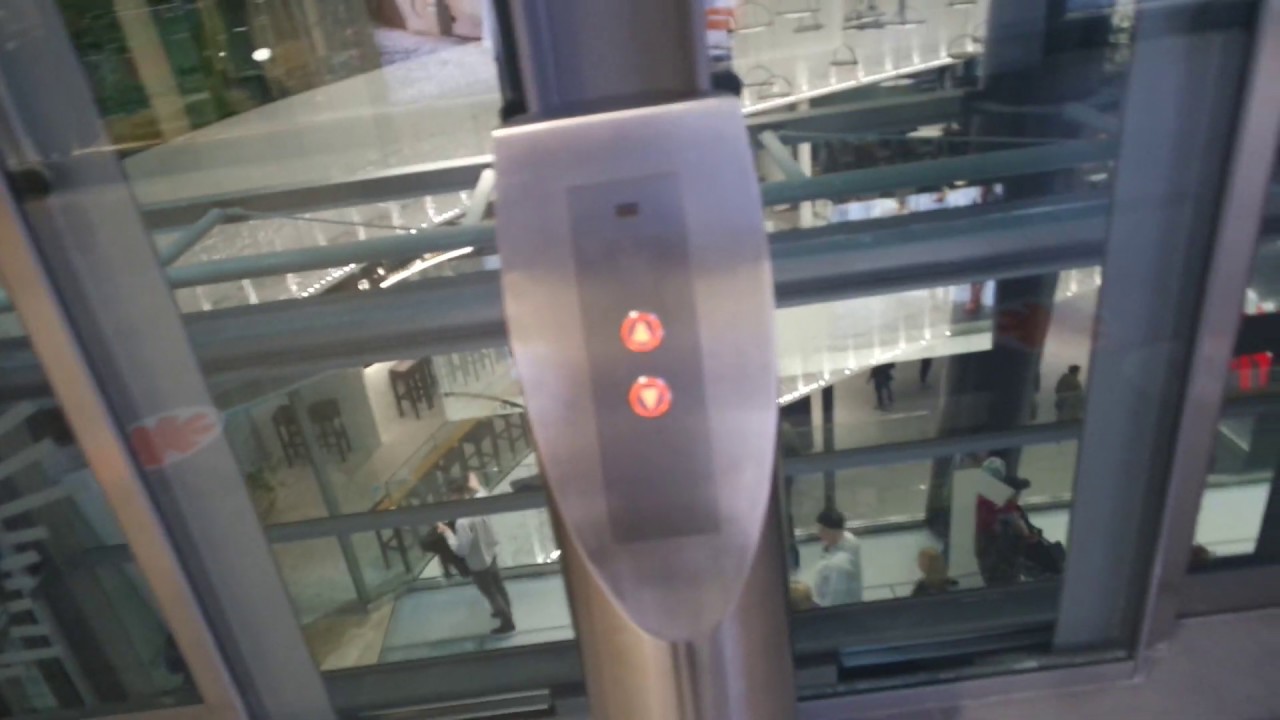 Brand new 2018! Kone traction glass elevators/lifts in Redi shopping center, Helsinki