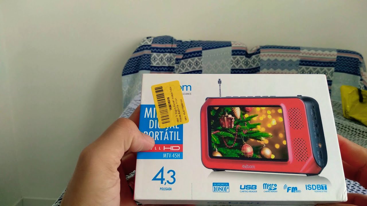 Unbox mini tv digital exbom mtv-45h Full HD vermelho