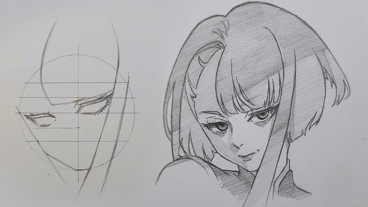 Lucy from Cyberpunk full drawing tutorial