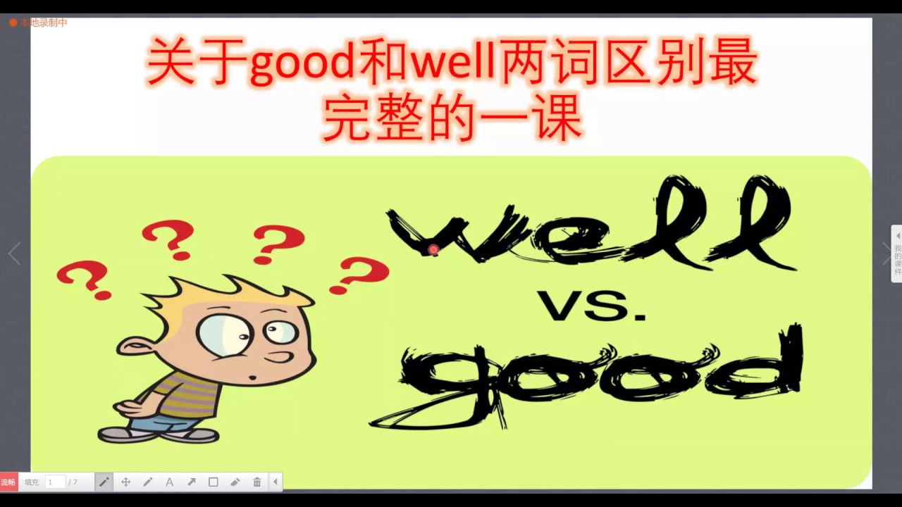 英语词汇课：最透彻地讲解well和good这两词的区分及用法