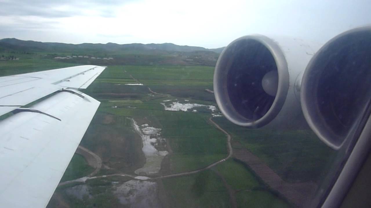 Approach and Landing in Pyongyang Sunan Airport in an Air Koryo Il-62M