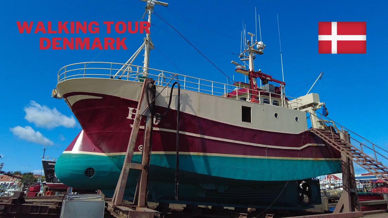 Beautiful Fishing Village - Walking Tour In Gilleleje Denmark 4K 60FPS