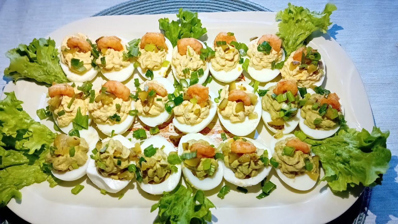 NUOVA RICETTA! UOVA RIPIENE DI GAMBERETTI E AVOCADO! DA PROVARE!