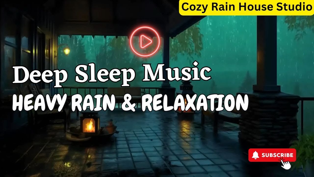 Peaceful Wooden Cabin at Night with  Fireplace & Gentle Rain – Perfect 8 Hour Sleep Ambience Video