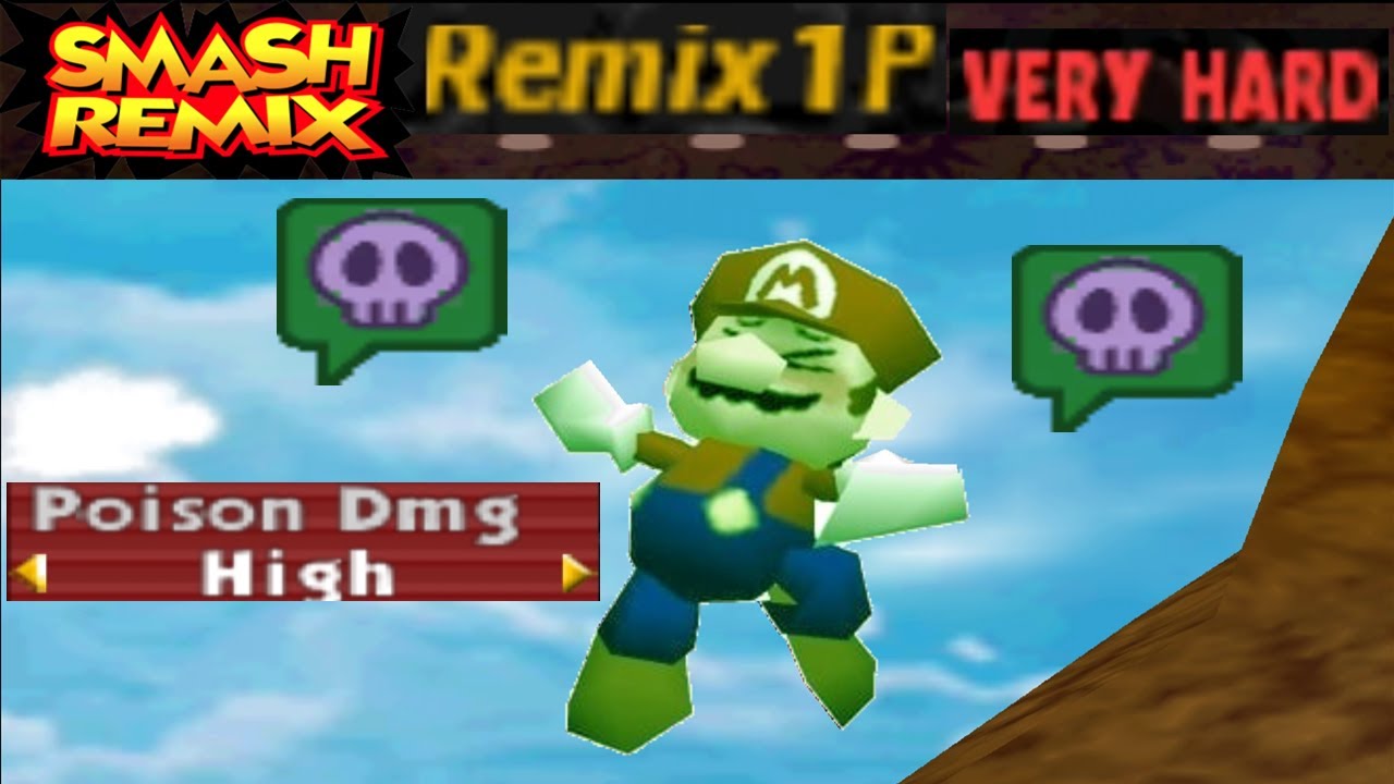 Smash Remix - Classic Mode Remix 1P Gameplay with Mario (Poison Dmg)