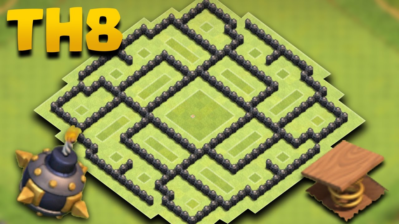 Clash Of Clans | Town Hall 8 New Farming Base (TH8 The Trap) + Proof Replays