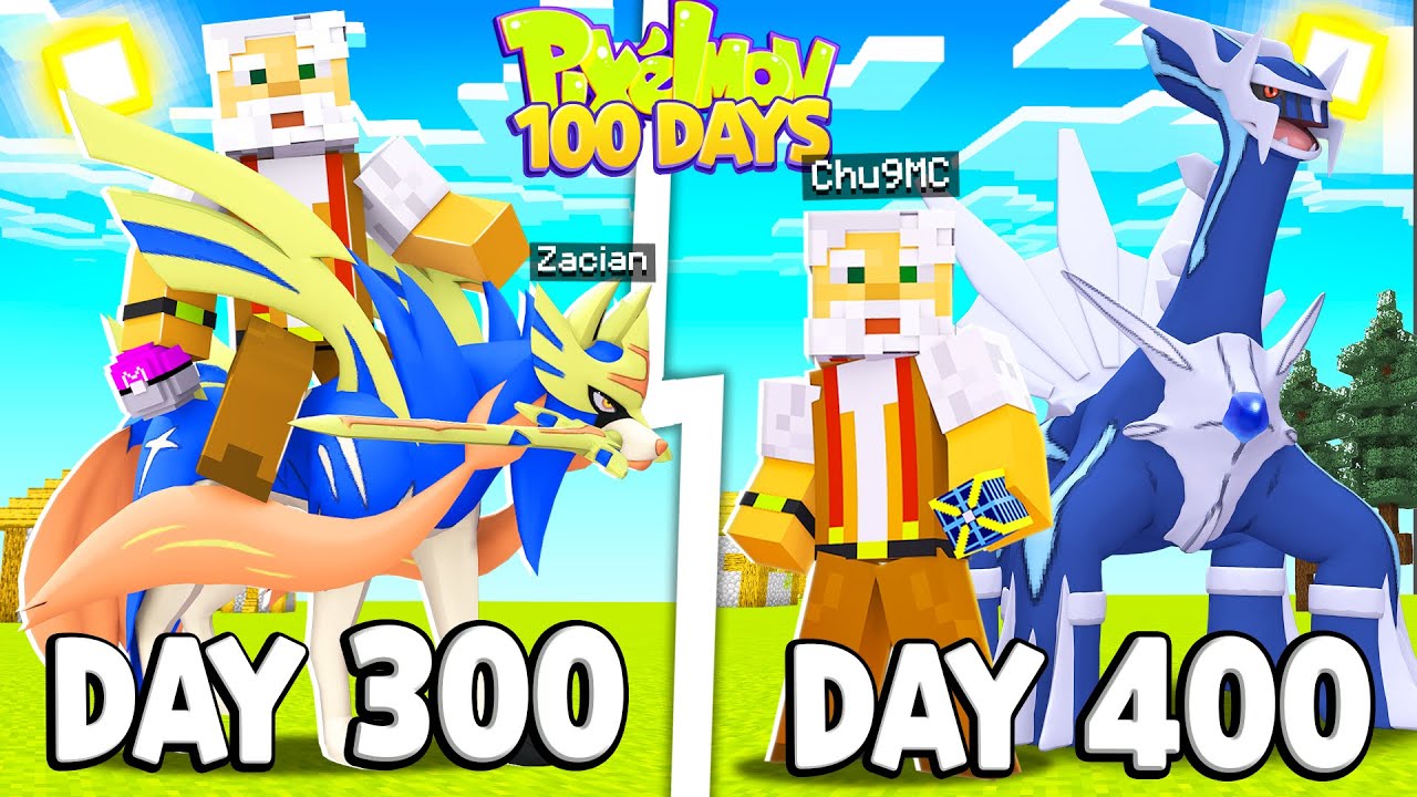 T&oacute;m Tắt 400 Ng&agrave;y Minecraft Pixelmon Sinh Tồn Si&ecirc;u Kh&oacute; T&ocirc;i Bắt Pokemon Huyền Thoại !!