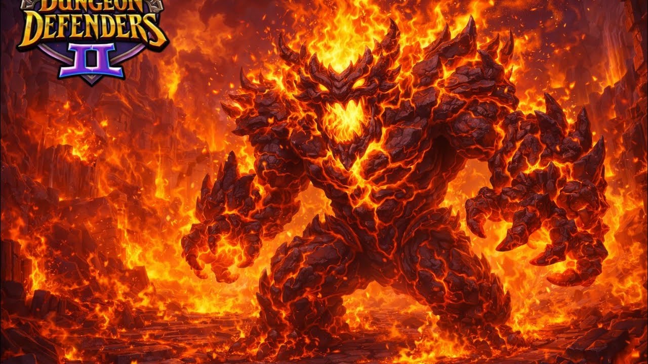 Dungeon Defenders II lava beast afk farm set up
