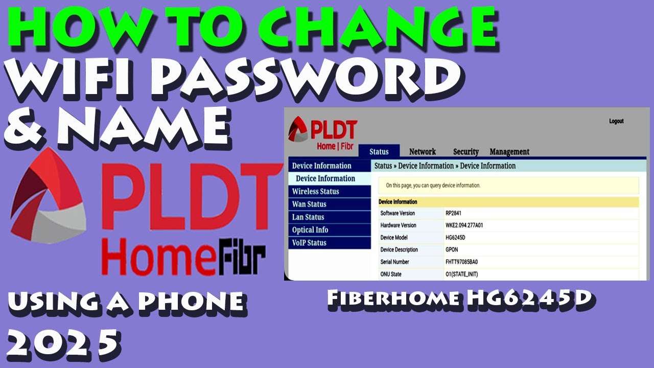 HOW TO CHANGE WIFI PASSWORD AND NAME OF PLDT HOME FIBR using a phone 2025