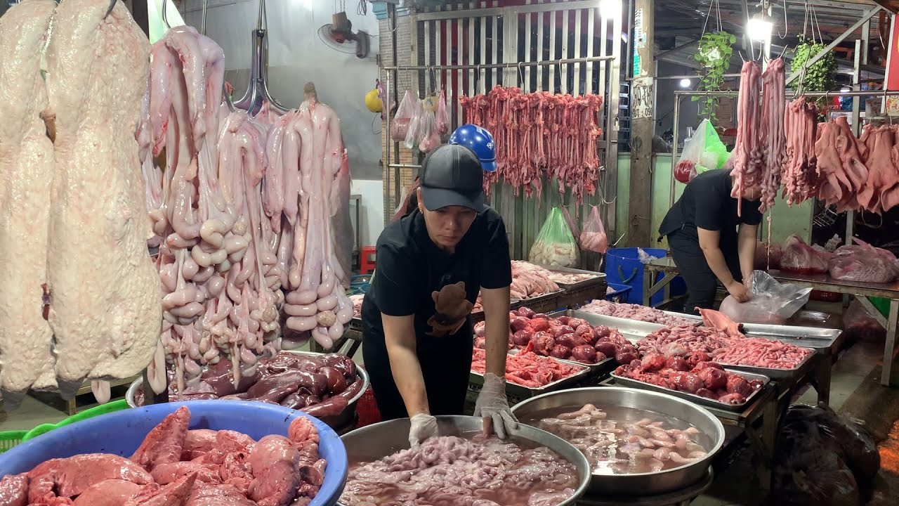 giá bán lẻ LÒNG HEO,DỒI TRƯỜNG,TAI MŨI,tại chợ đầu mối hóc môn,29/1/26