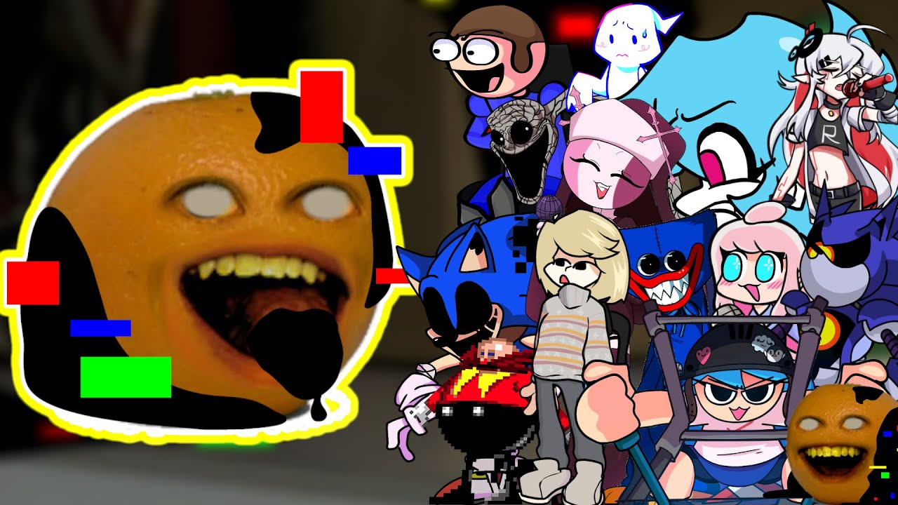 FNF Sliced(Vs Corrupted Annoying Orange) But Different Characters Sing It🎵Everyone (PibbyOrange)