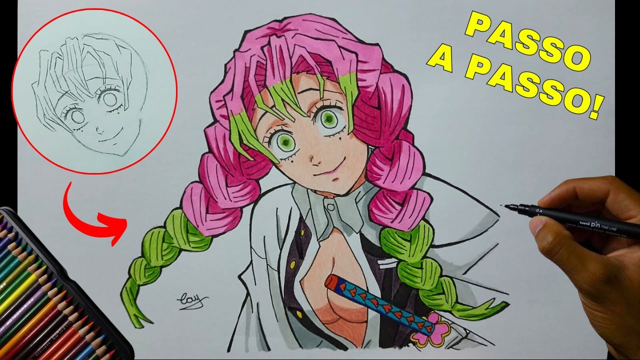 Como desenhar MITSURI (Demon Slayer) | Passo a passo!