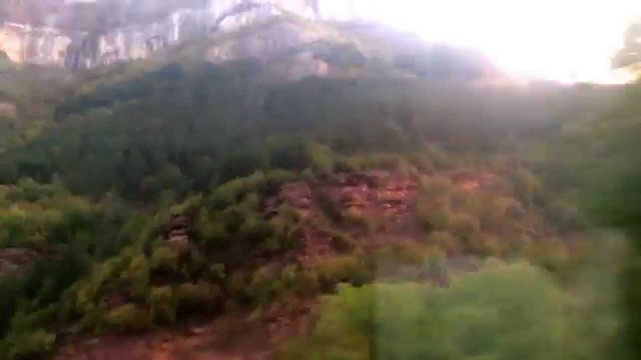 On a passenger train across the majestic Iskar gorge, Bulgaria