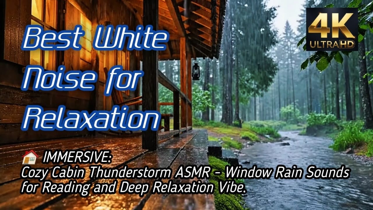 Cozy Cabin Thunderstorm ASMR - Window Rain Sounds for Reading and Deep Relaxation Vibe