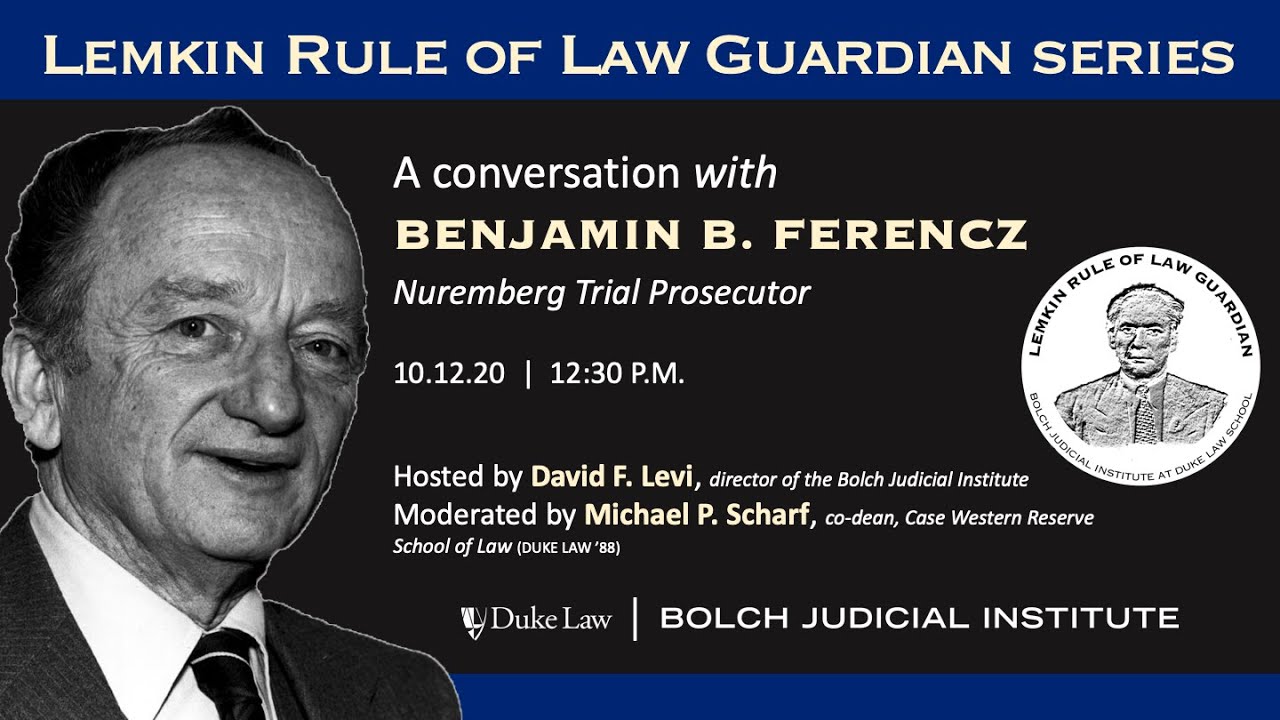Lemkin Rule of Law Guardian 2020 | Benjamin B. Ferencz