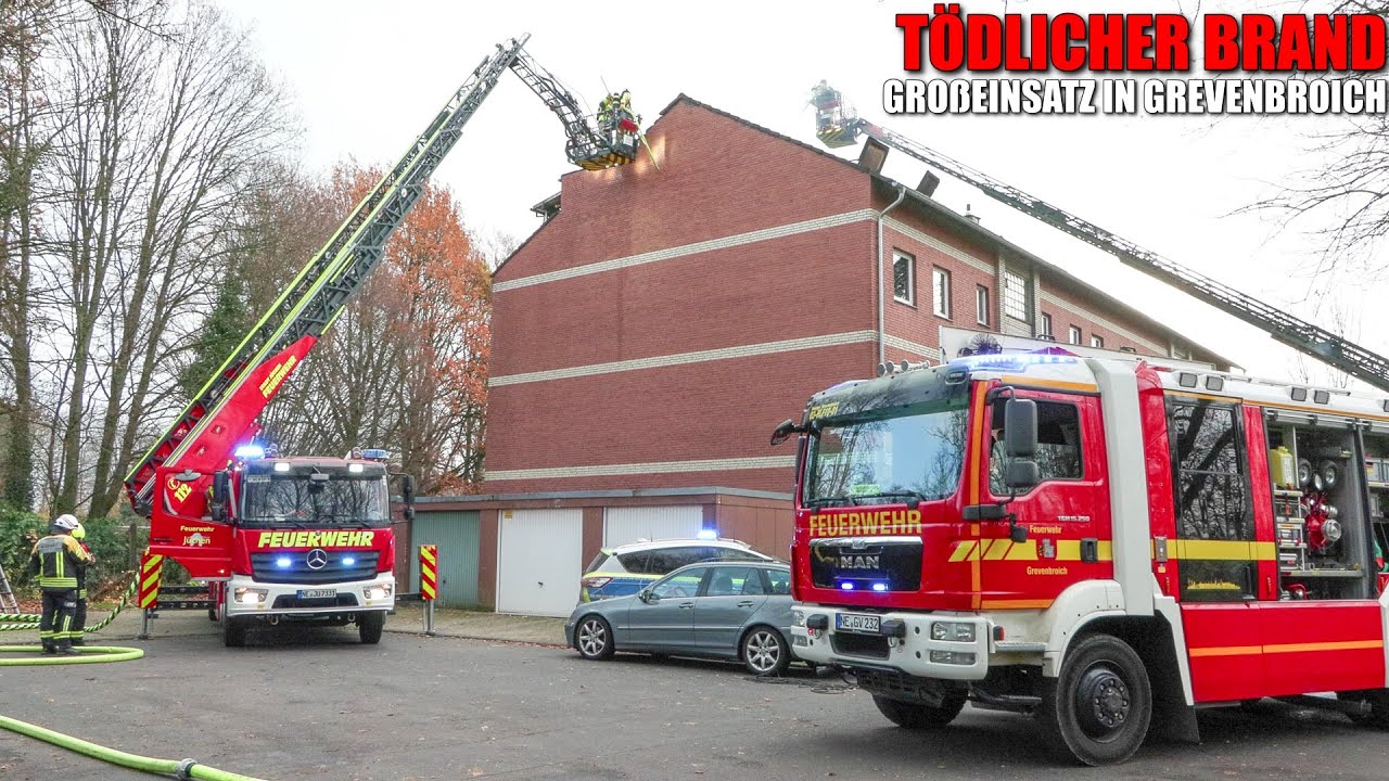 [GROßEINSATZ FEUERWEHR GREVENBROICH] - Wohnung in Vollbrand - Bewohner & Hund verstorben -