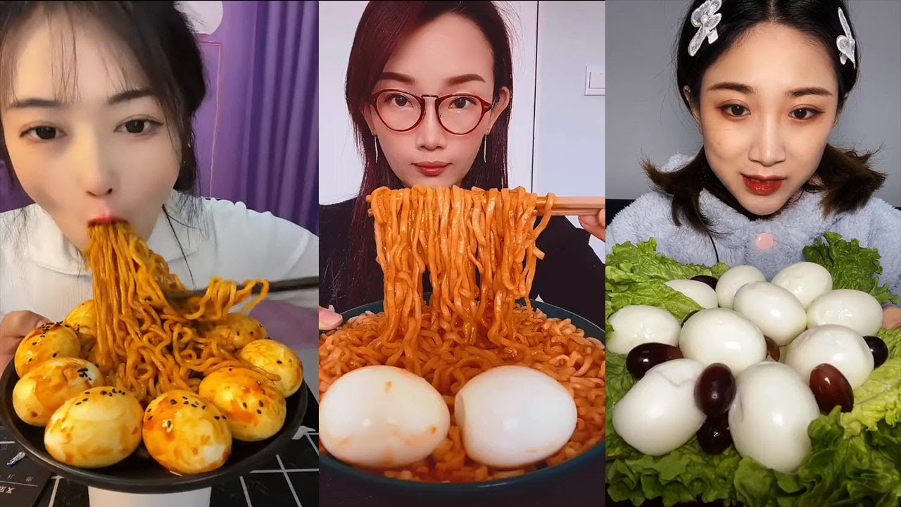 Mukbang ASMR 매운 국수와 계란 | Spicy Noodles paired with Soft Boiled Eggs (Dining Sounds)