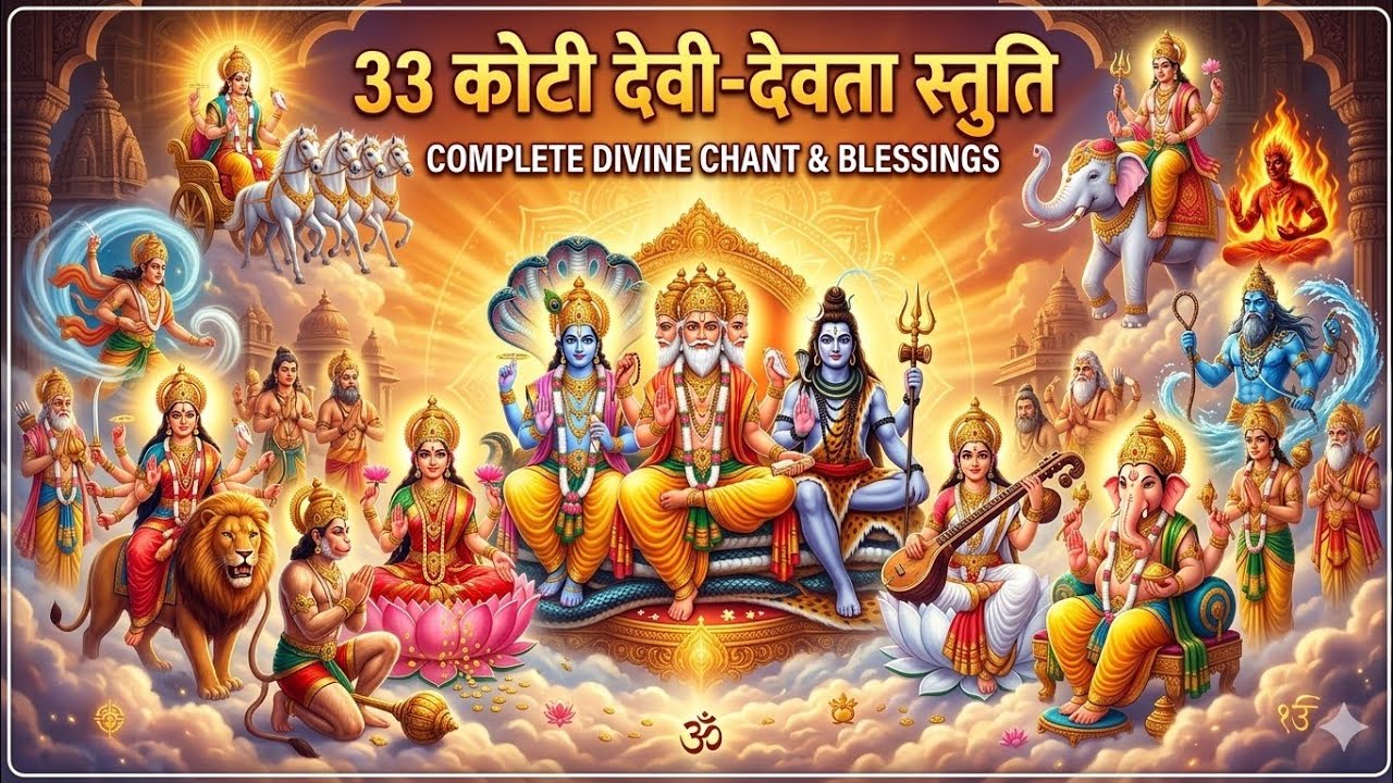 33 कोटि देवी-देवताओं की दिव्य स्तुति | जीवन सफल बनाने वाला महामंत्र | सुबह सुनते ही बदल जाएगी किस्मत