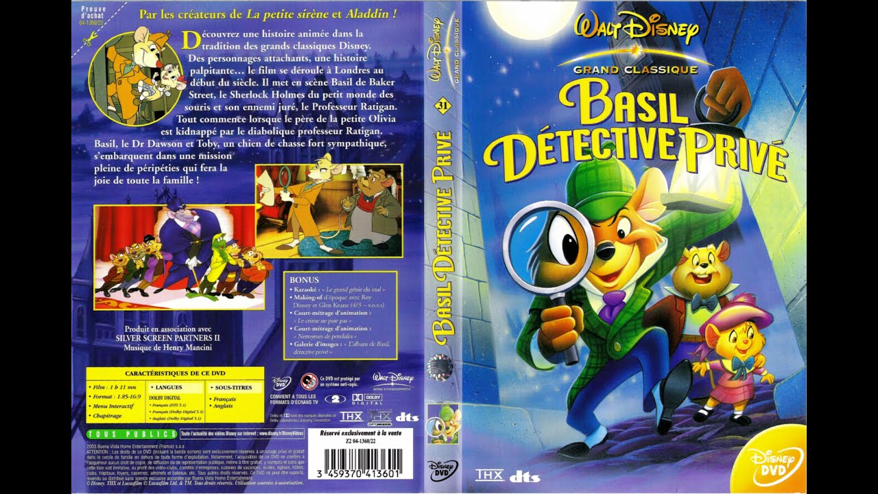 Debut de Walt Disney's Basil, détective privé (film 1986)(DVD FR)