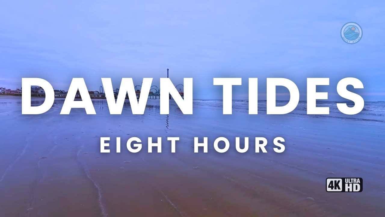 Calm Ocean Waves for Sleep, Work & Relaxation | Galveston Beach Morning Ambience [8H, 4K]