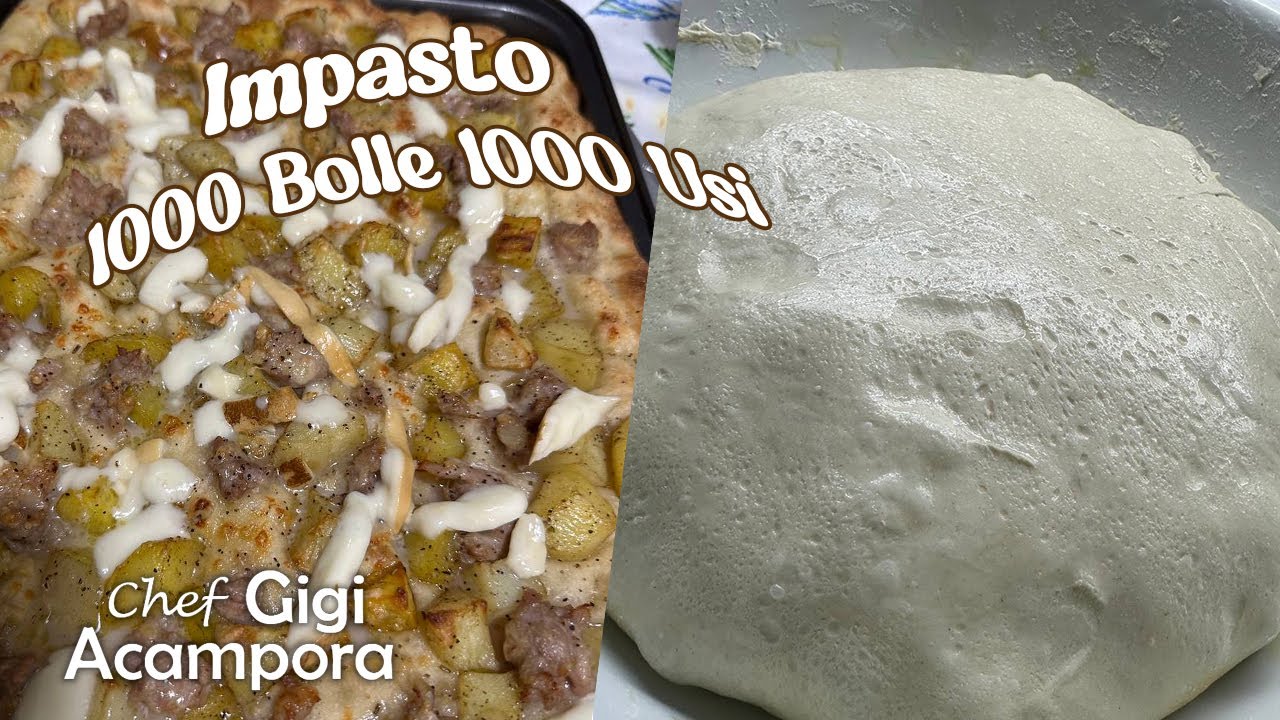 IMPASTO 1000 BOLLE 1000 USI🍕AD ALTA IDRATAZIONE💦SENZA IMPASTARE - RICETTA VERSATILE