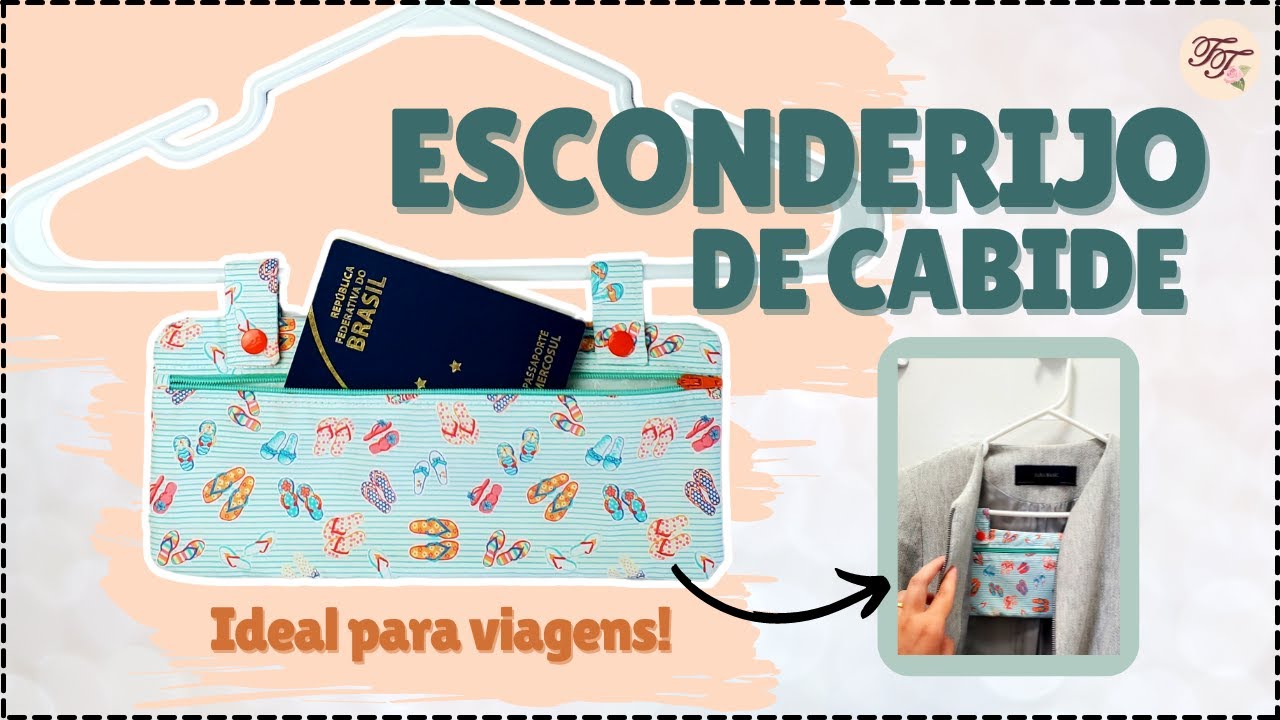 Esconderijo de Cabide para Viagem estilo Doleira | Tutorial de Costura passo a passo