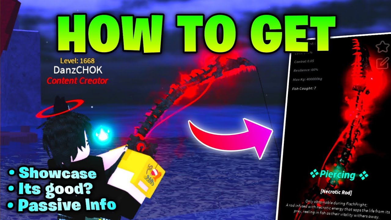 How to get Necrotic Rod in Fisch - Full Passive Showcase (Its good?)