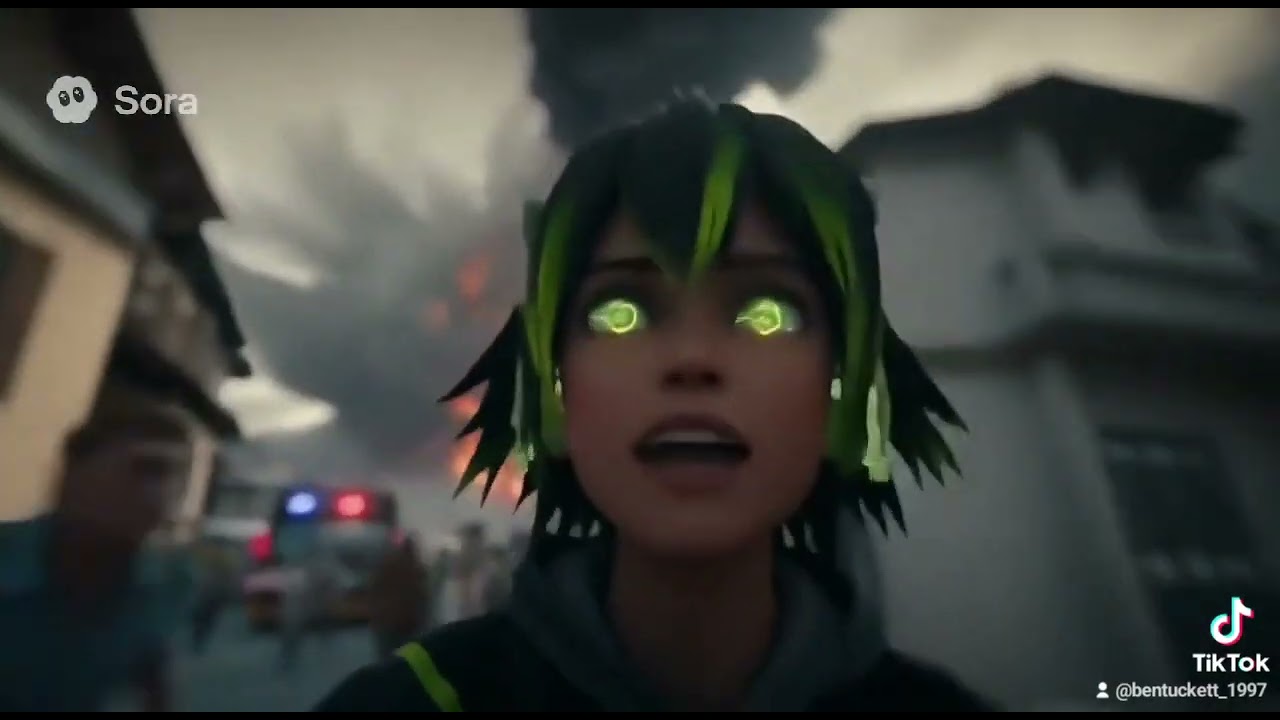 NVIDIA Mascot Runs From Volcano🌋 [SORA 2]