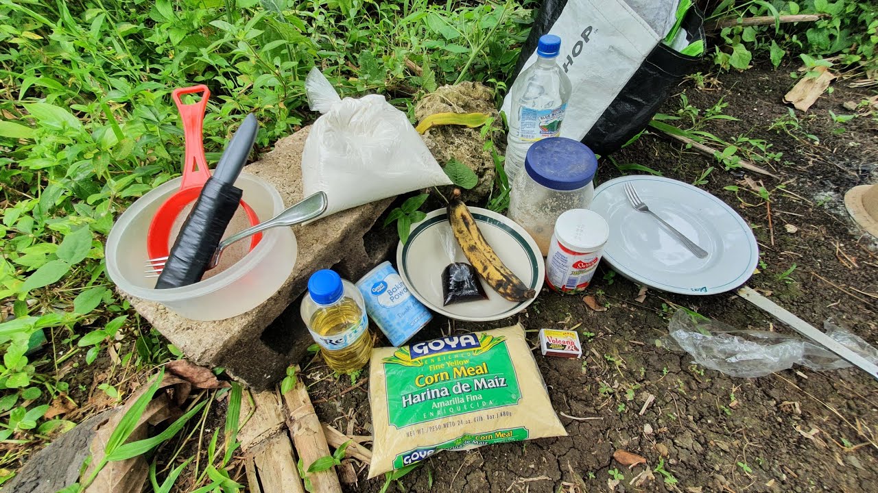 Delicious Caribbean backyard cooking skills | complete full meal with a single ripe plantain