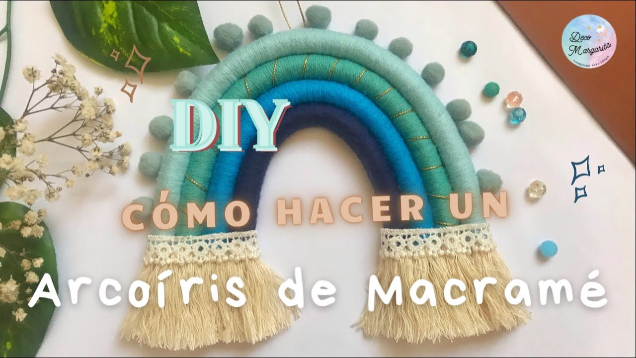 Como hacer un Arcoíris de Macramé con Kit de Lanas DIY🌈 | Macramé Rainbow Wall Decor DIY