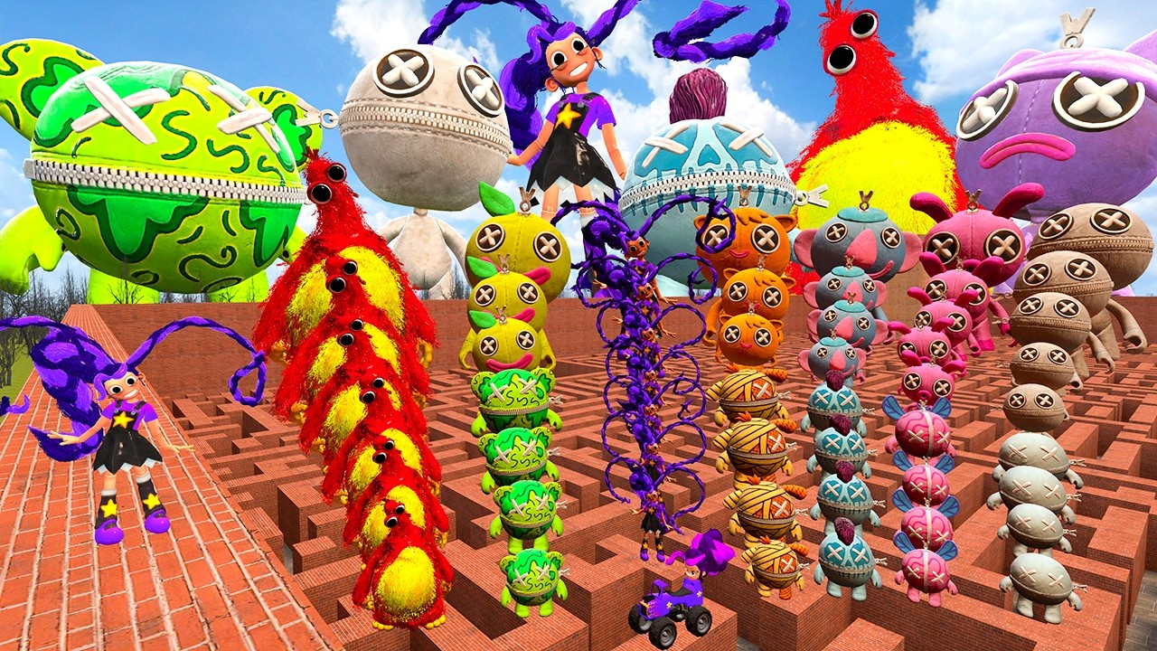 All Size Tiny To Giant Lily Lovebraids Chum Wrongside Outimals Poppy Playtime 5 in Maze EP 6