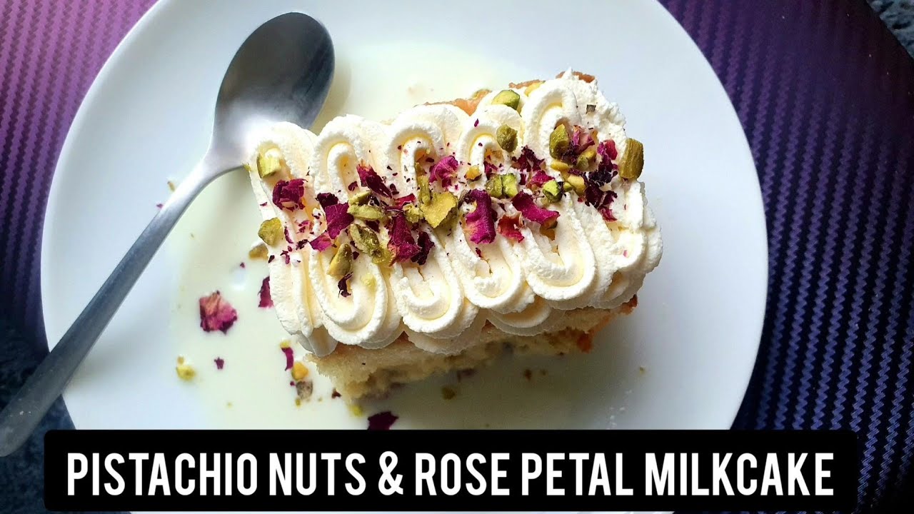 Pistachio Nuts & Rose Petals Milk Cake