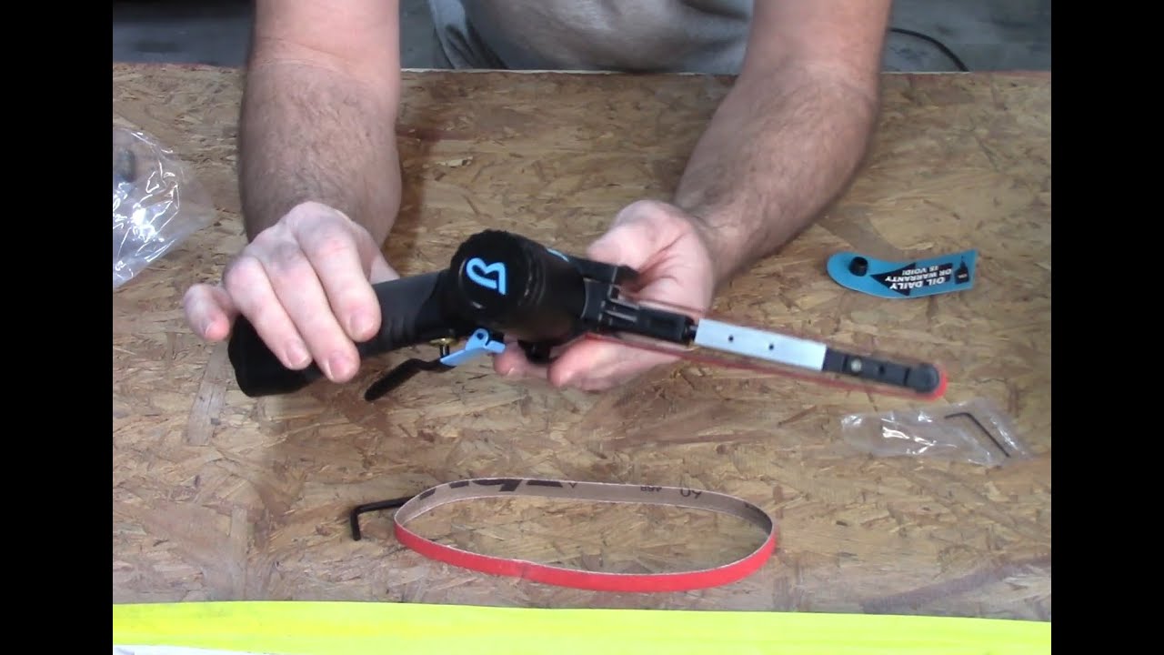 Baxter Belt Sander from Harbor Freight. Blending welds on the 66 Mustang, Brooklyn Pony